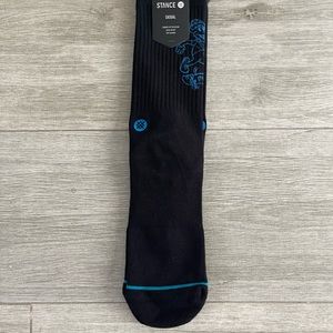 Stance Wolfman Infiknit Black Casual Crew Socks Size L Large New w/ Tags